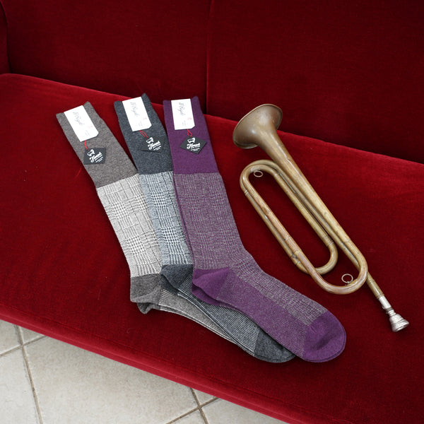 グレンチェックロングホーズ - 靴下  Il Regalo/イルレガロ | HIGH QUALITY SOCKS