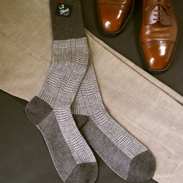 グレンチェックロングホーズ - 靴下  Il Regalo/イルレガロ | HIGH QUALITY SOCKS