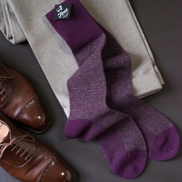 グレンチェックロングホーズ - 靴下  Il Regalo/イルレガロ | HIGH QUALITY SOCKS