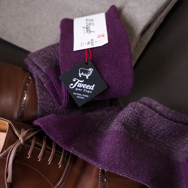 グレンチェックロングホーズ - 靴下  Il Regalo/イルレガロ | HIGH QUALITY SOCKS