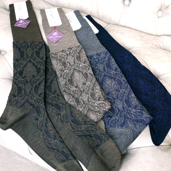 Heritage Damask Over-the-Calf Socks, Large Size