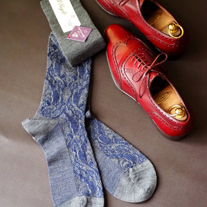 Heritage Damask Over-the-Calf Socks, Large Size