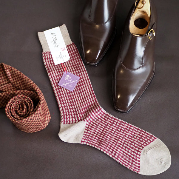 ハウンドトゥースソックス - 靴下  Il Regalo/イルレガロ | HIGH QUALITY SOCKS
