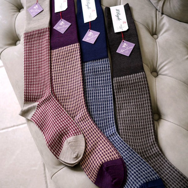 ハウンドトゥースロングホーズ - 靴下  Il Regalo/イルレガロ | HIGH QUALITY SOCKS