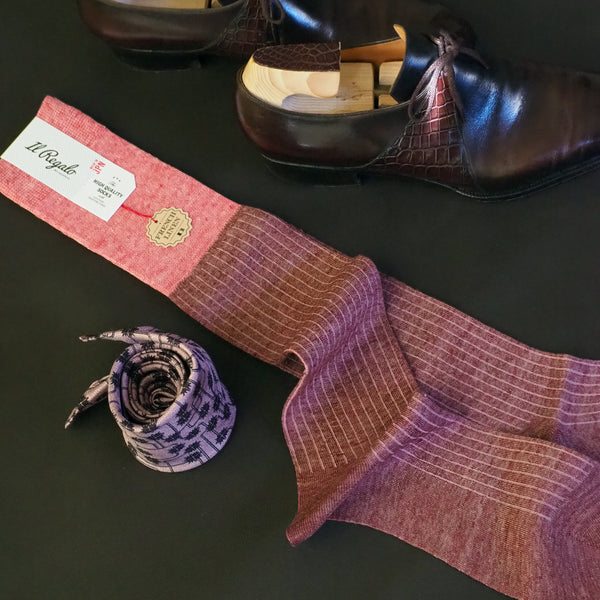 リネンストライプロングホーズ / Lサイズ - 靴下  Il Regalo/イルレガロ | HIGH QUALITY SOCKS