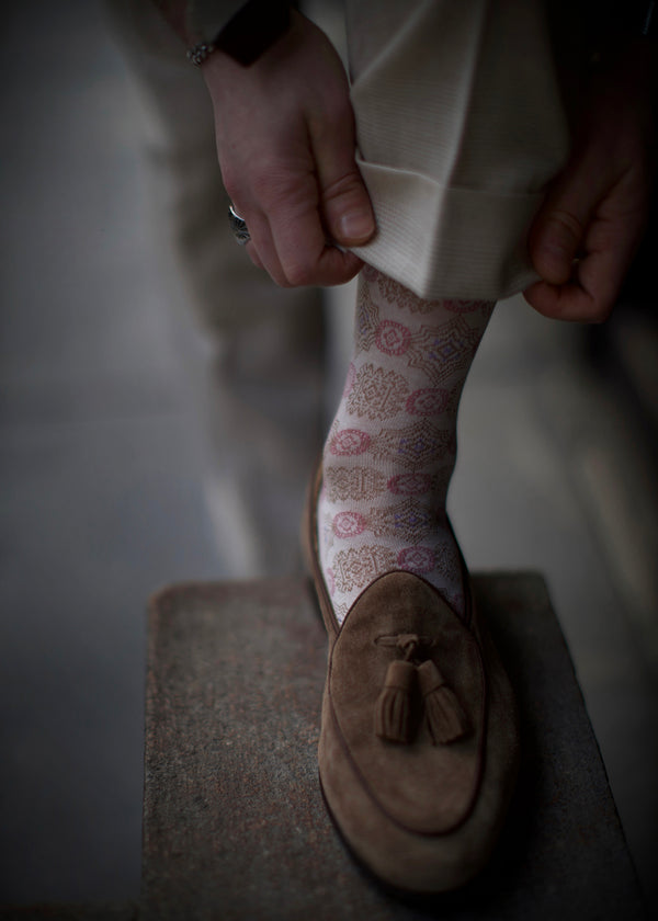 ボールドメダリオンロングホーズ  【outBespokenコラボレーション】 / Lサイズ - 靴下  Il Regalo/イルレガロ | HIGH QUALITY SOCKS