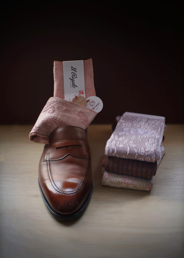 シャドーペイズリーロングホーズ 【outBespokenコラボレーション】 - 靴下  Il Regalo/イルレガロ | HIGH QUALITY SOCKS