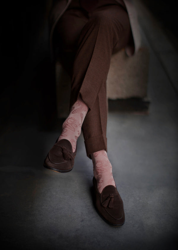 シャドーペイズリーロングホーズ 【outBespokenコラボレーション】 - 靴下  Il Regalo/イルレガロ | HIGH QUALITY SOCKS