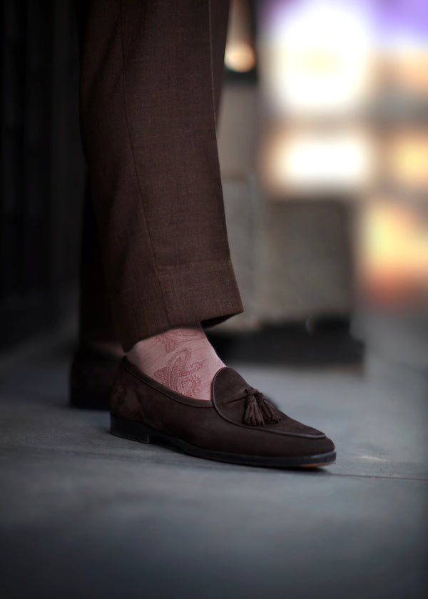 シャドーペイズリーロングホーズ 【outBespokenコラボレーション】 - 靴下  Il Regalo/イルレガロ | HIGH QUALITY SOCKS