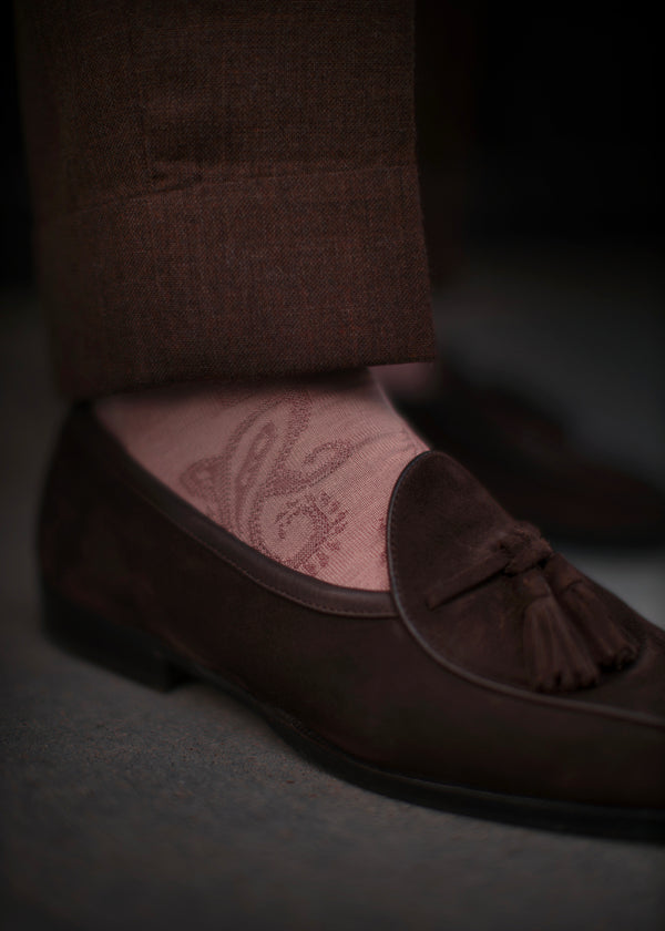 シャドーペイズリーロングホーズ 【outBespokenコラボレーション】 - 靴下  Il Regalo/イルレガロ | HIGH QUALITY SOCKS