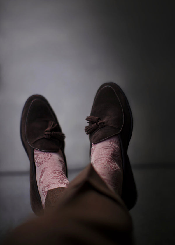 シャドーペイズリーロングホーズ 【outBespokenコラボレーション】 - 靴下  Il Regalo/イルレガロ | HIGH QUALITY SOCKS