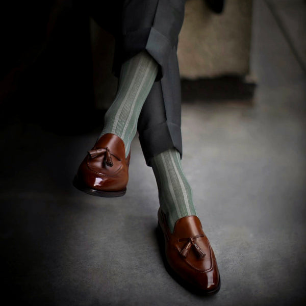 ツートンストライプソックス - 靴下  Il Regalo/イルレガロ | HIGH QUALITY SOCKS