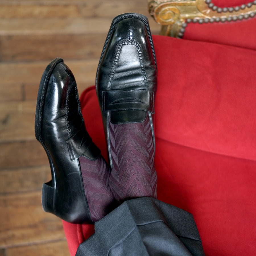 Shadow Herringbone Over-the-calf Socks