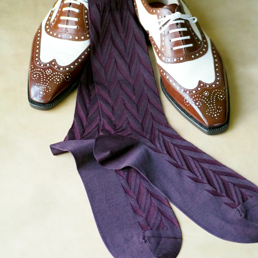 Shadow Herringbone Over-the-calf Socks