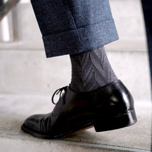 Shadow Herringbone Over-the-calf Socks