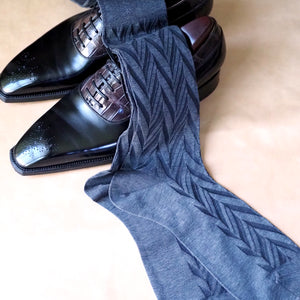 Shadow Herringbone Over-the-calf Socks