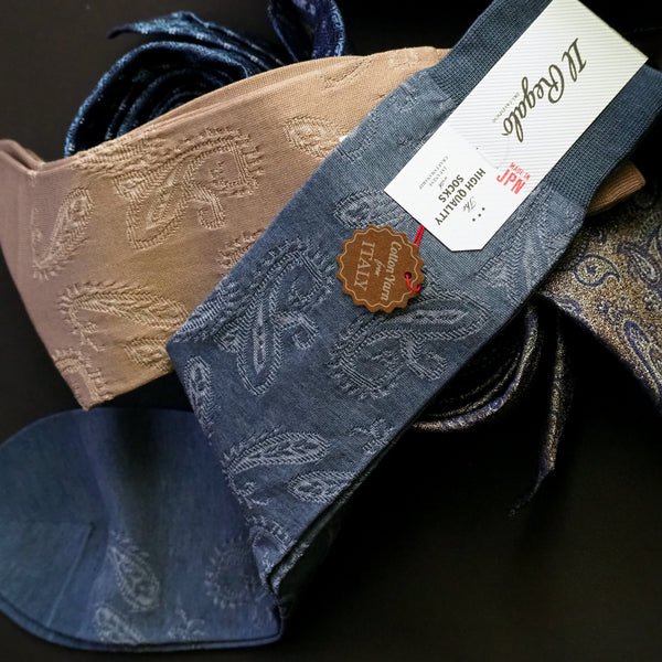 シャドーペイズリーソックス - 靴下  Il Regalo/イルレガロ | HIGH QUALITY SOCKS