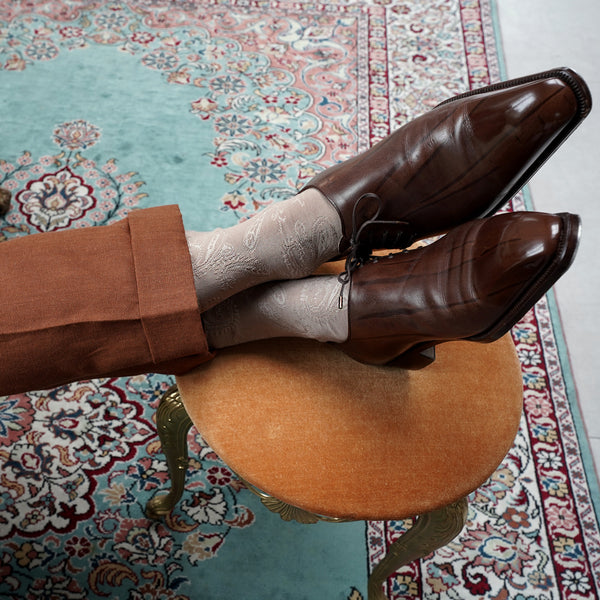 シャドーペイズリーロングホーズ - 靴下  Il Regalo/イルレガロ | HIGH QUALITY SOCKS