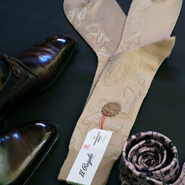 シャドーペイズリーソックス - 靴下  Il Regalo/イルレガロ | HIGH QUALITY SOCKS