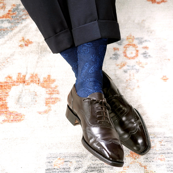 シャドーペイズリーソックス - 靴下  Il Regalo/イルレガロ | HIGH QUALITY SOCKS