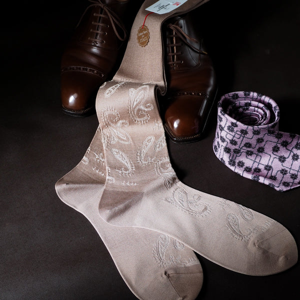 シャドーペイズリーロングホーズ - 靴下  Il Regalo/イルレガロ | HIGH QUALITY SOCKS