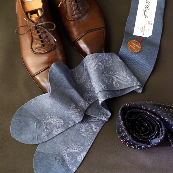 シャドーペイズリーロングホーズ - 靴下  Il Regalo/イルレガロ | HIGH QUALITY SOCKS