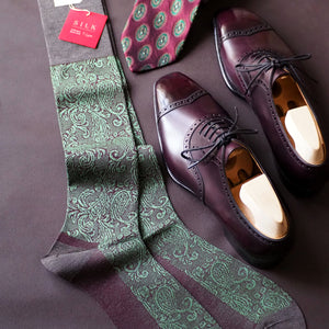 Silk Paisley Over-the-Calf Socks