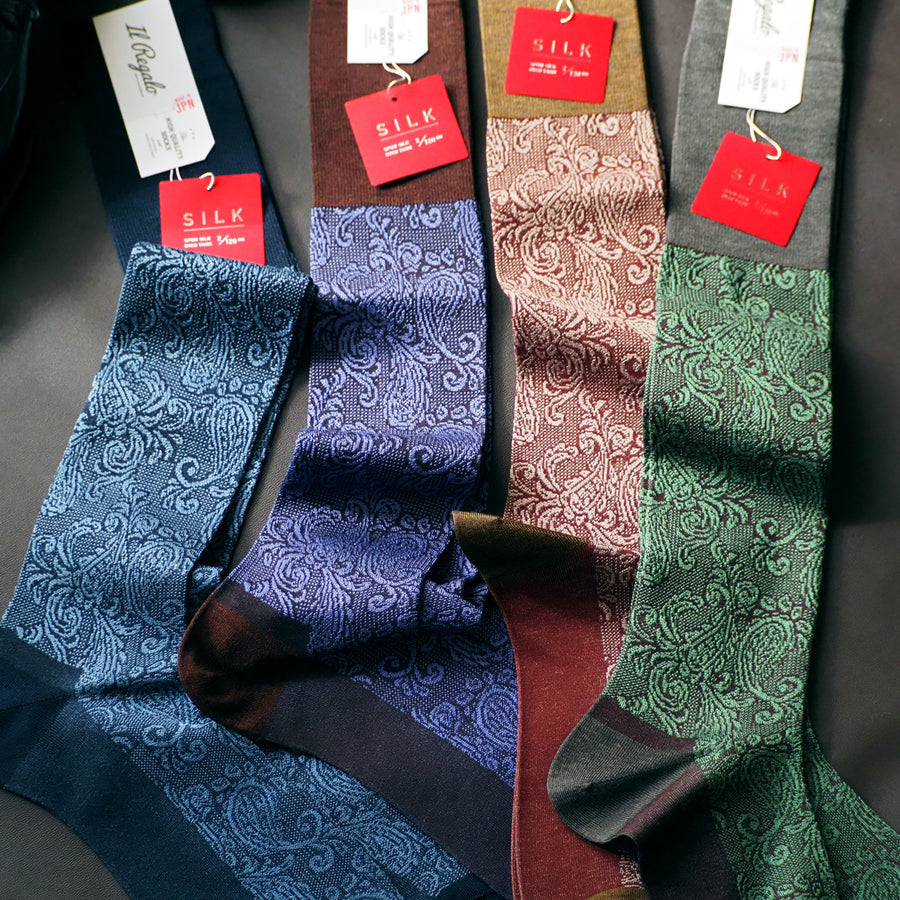 Silk Paisley Over-the-Calf Socks