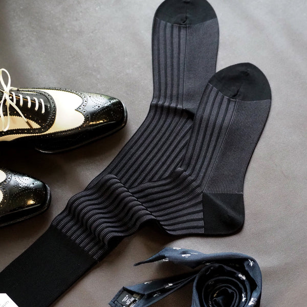 ストライプジャガードロングホーズ - 靴下  Il Regalo/イルレガロ | HIGH QUALITY SOCKS