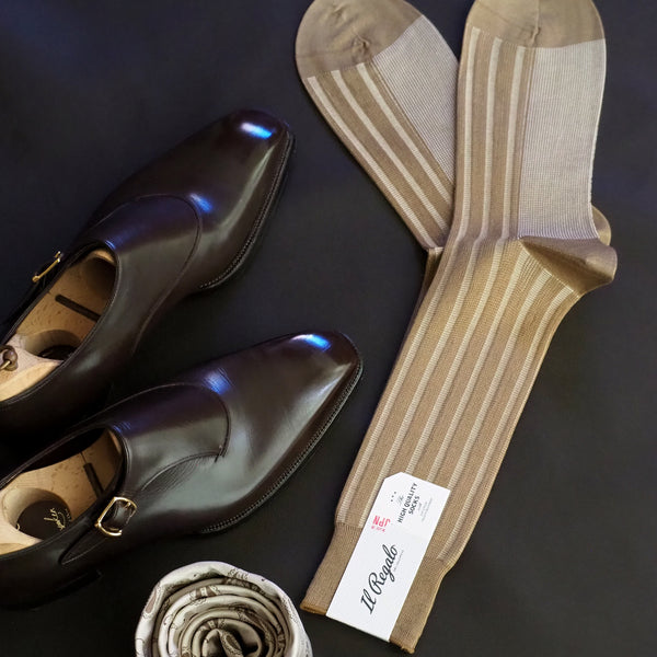 ツートンストライプソックス - 靴下  Il Regalo/イルレガロ | HIGH QUALITY SOCKS