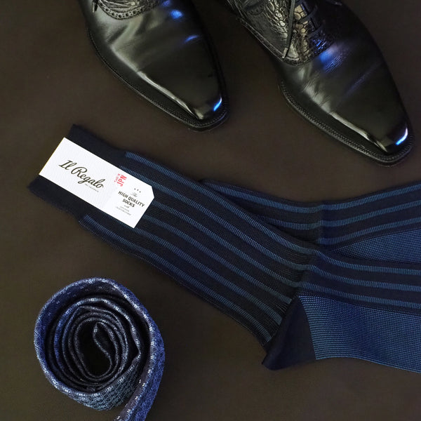 ツートンストライプソックス - 靴下  Il Regalo/イルレガロ | HIGH QUALITY SOCKS