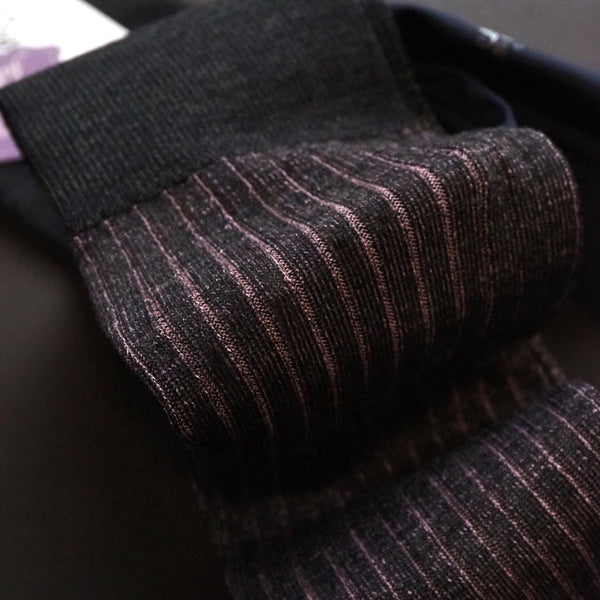 ウール＆シルクシャドーストライプロングホーズ  / Lサイズ - 靴下  Il Regalo/イルレガロ | HIGH QUALITY SOCKS