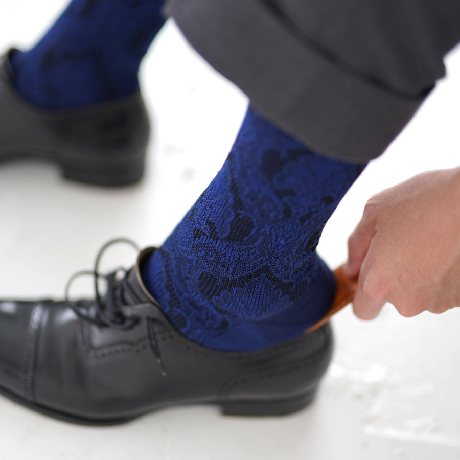 Heritage Paisley Over-the-calf Socks, Large Size (Improved version)
