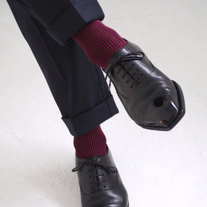 Silk Stripe Over-The-Calf Socks, Large Size