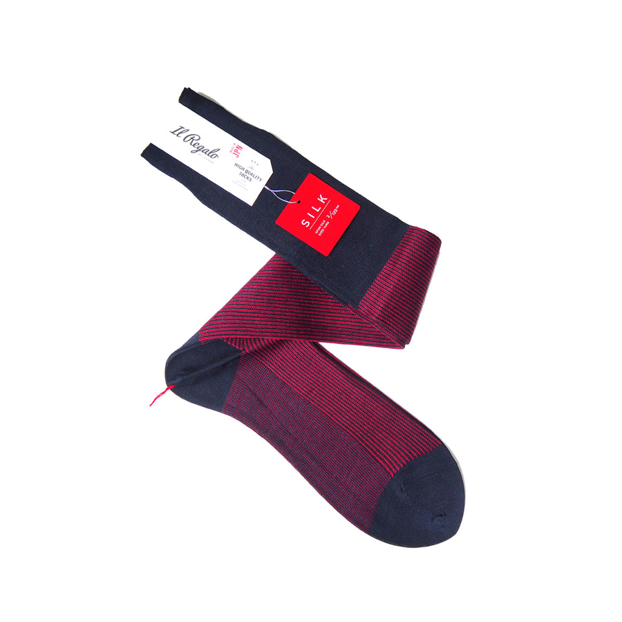 Silk Stripe Over-The-Calf Socks